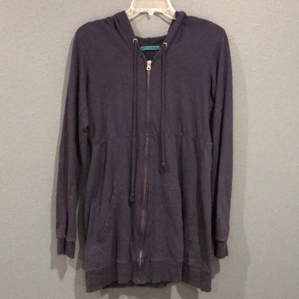 Blue empire waist hoodie.